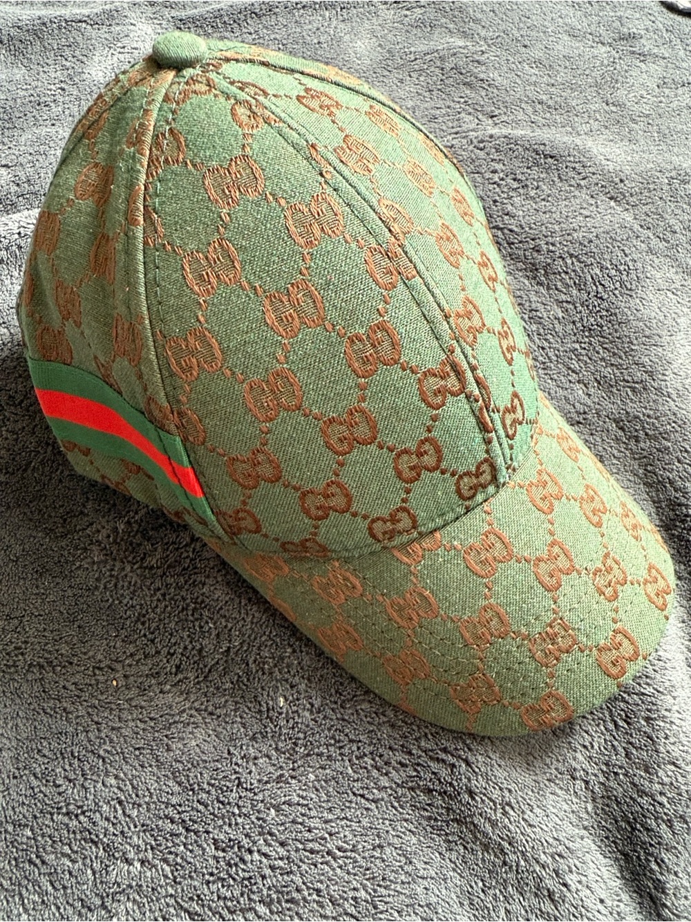 Monogram Baseball Cap in Green and Brown